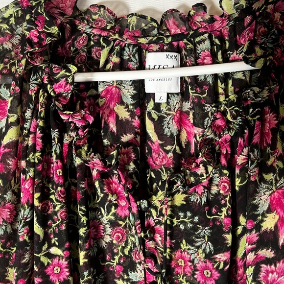 MISA Los Angeles Celina Dress In Flora Fuchsia Size L - Picture 6 of 9